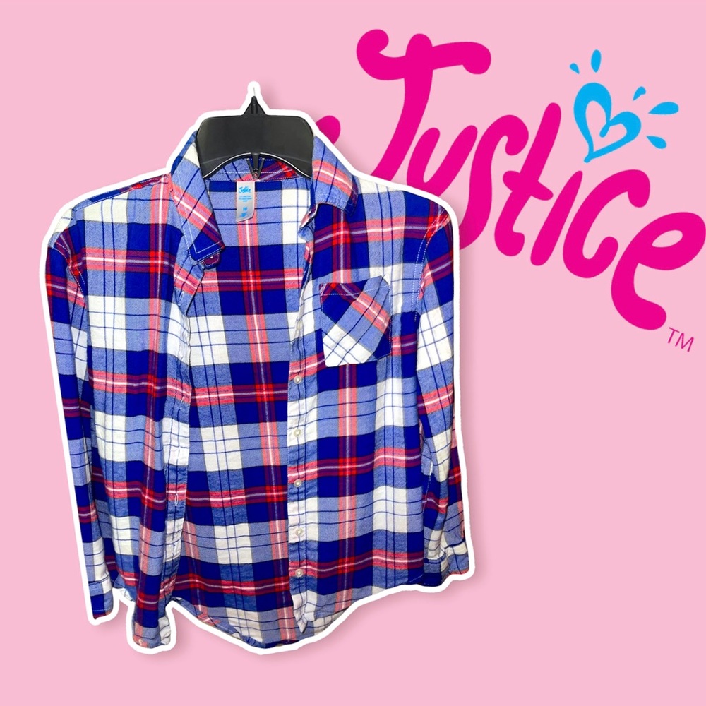 Justice Plaid Button-Up
